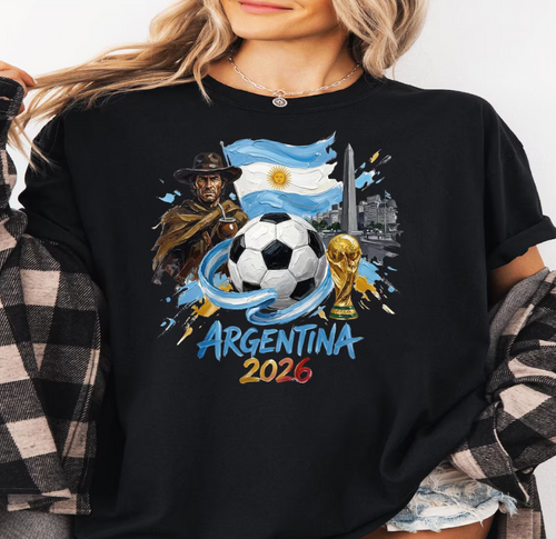 Argentina 2026 Shirt, World Cup Soccer Tee, Buenos Aires Football T-Shirt, Argentina Flag Graphic Tee, FIFA Fan Gift