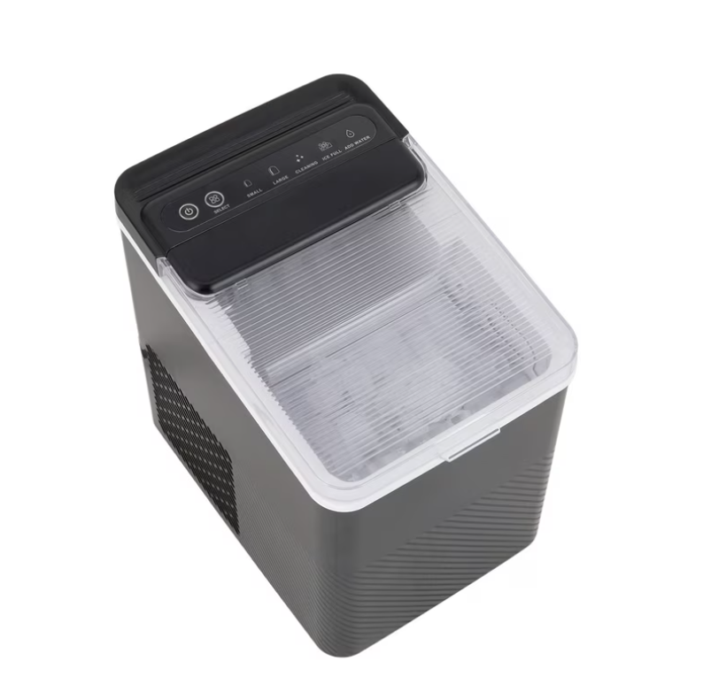 Mainstays Portable Countertop Ice Maker, 26 lbs Per Day, Compact Ice Machine with Quick Ice Cycles, No Plumbing Required, Black