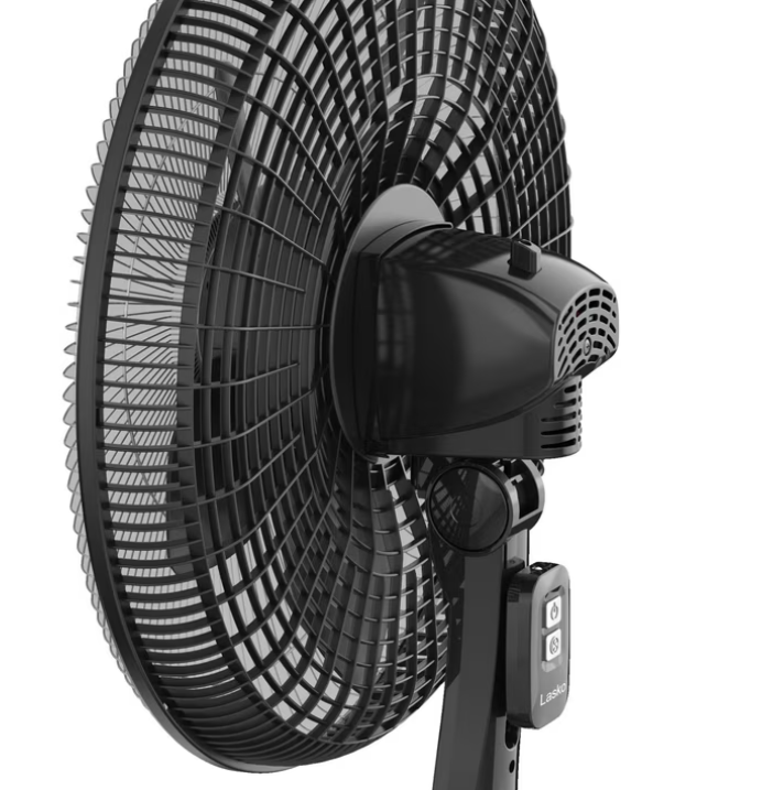 Lasko Cyclone Max 18" Oscillating Pedestal Fan with Remote, Adjustable Height and 4 Speeds for Whole Room Cooling, Black, S18605