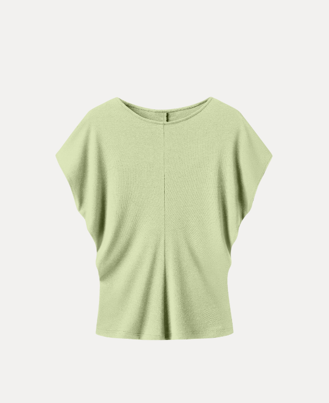 Linen-Blend Round Neck Relaxed Summer Top