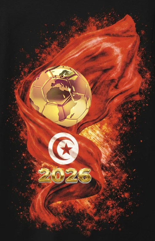 WC 2026 INSPIRED Cool Unisex Black T-Shirt - Tunisia
