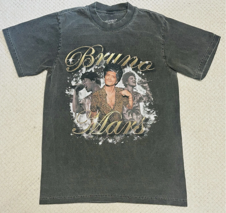 Bruno Mars 2026 Tour T-Shirt 24K Magic Doo-Wops & Hooligans Adult Size Small