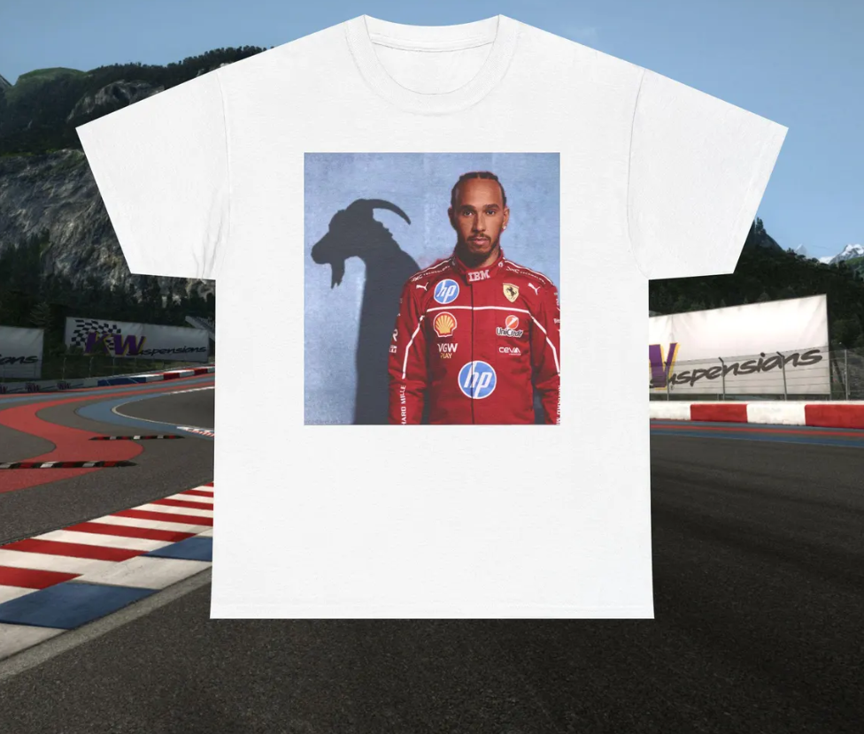 Ferrari Lewis Hamilton Goat Shadow Printed Formula 1 T-Shirt
