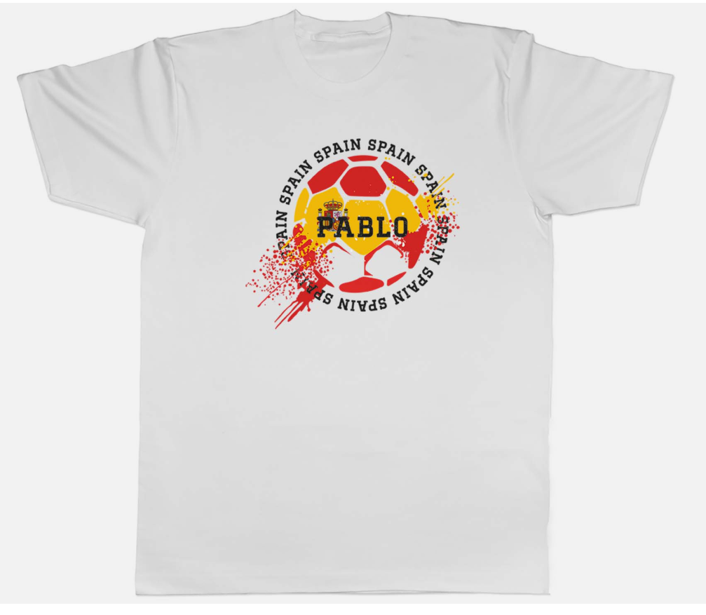 Personalised Spain Football Sports Mens Unisex T-Shirt Tee Gift
