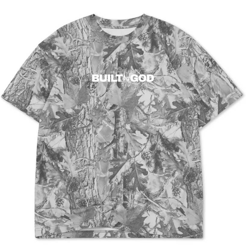 GLORY OF GOD Oversized Tee - Gray Camo