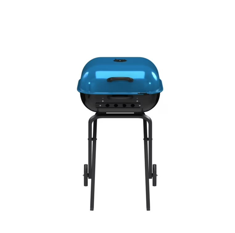 Americana Walk-A-Bout, Original Square Charcoal Grill-100% Pre-Assembled Portable Steel, Blue