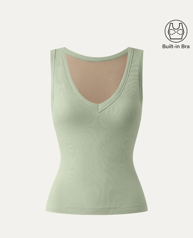 Stretchy V-neck Cotton New Airy Bra Tank