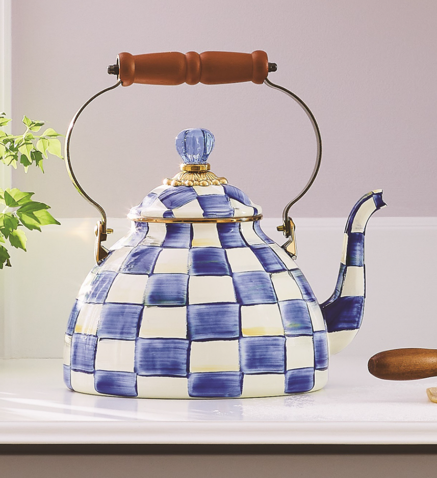MacKenzie-Childs Royal Check Tea Kettle - 2-Qt.