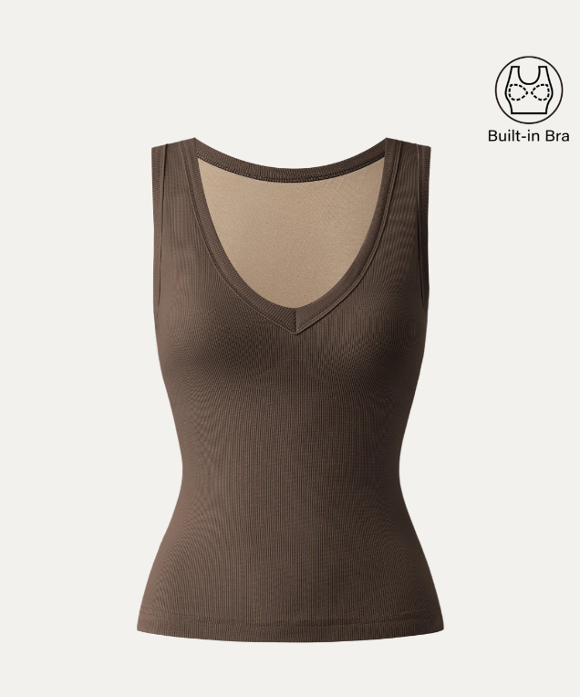 Stretchy V-neck Cotton New Airy Bra Tank