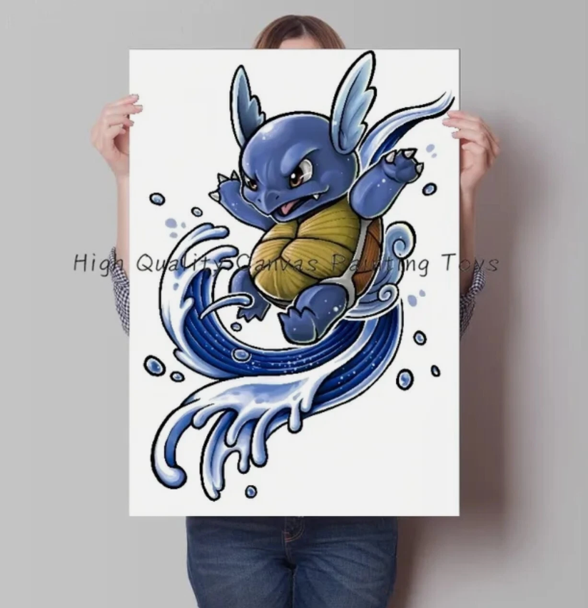 Squirtle PokeArt Canvas Poster Wall Art Home Decor