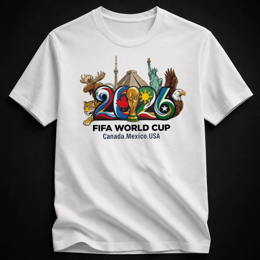 Fifa World Cup 2026 T-Shirt Soccer Graphic Tee USA Football, Fifa World Cup 2
