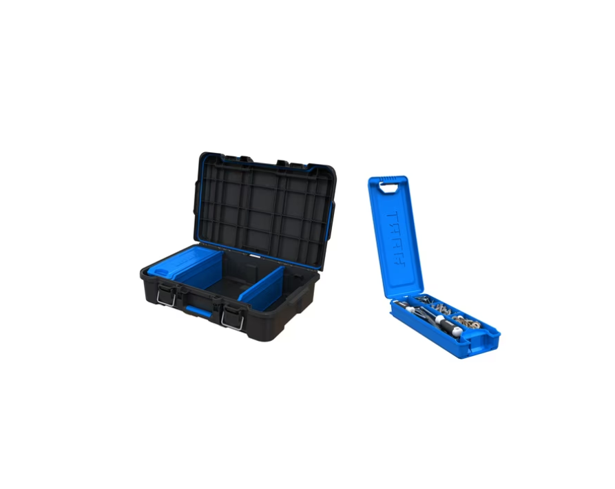 HART Stack System Tool Box with Small Blue Organizer & Dividers, Fits HART's Modular Storage System
