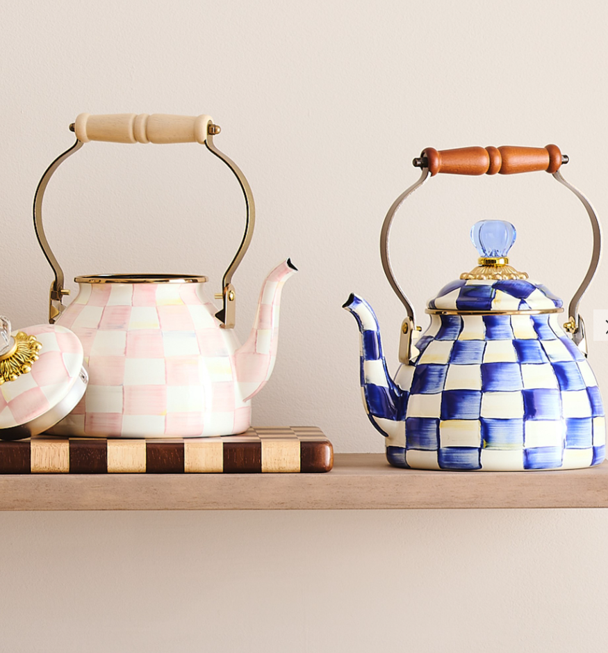 MacKenzie-Childs Royal Check Tea Kettle - 2-Qt.