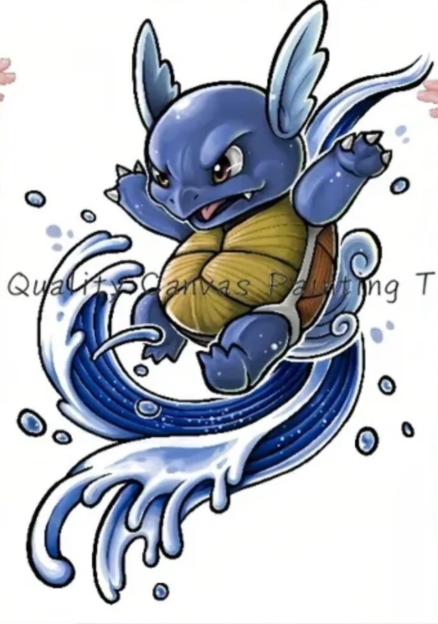 Squirtle PokeArt Canvas Poster Wall Art Home Decor