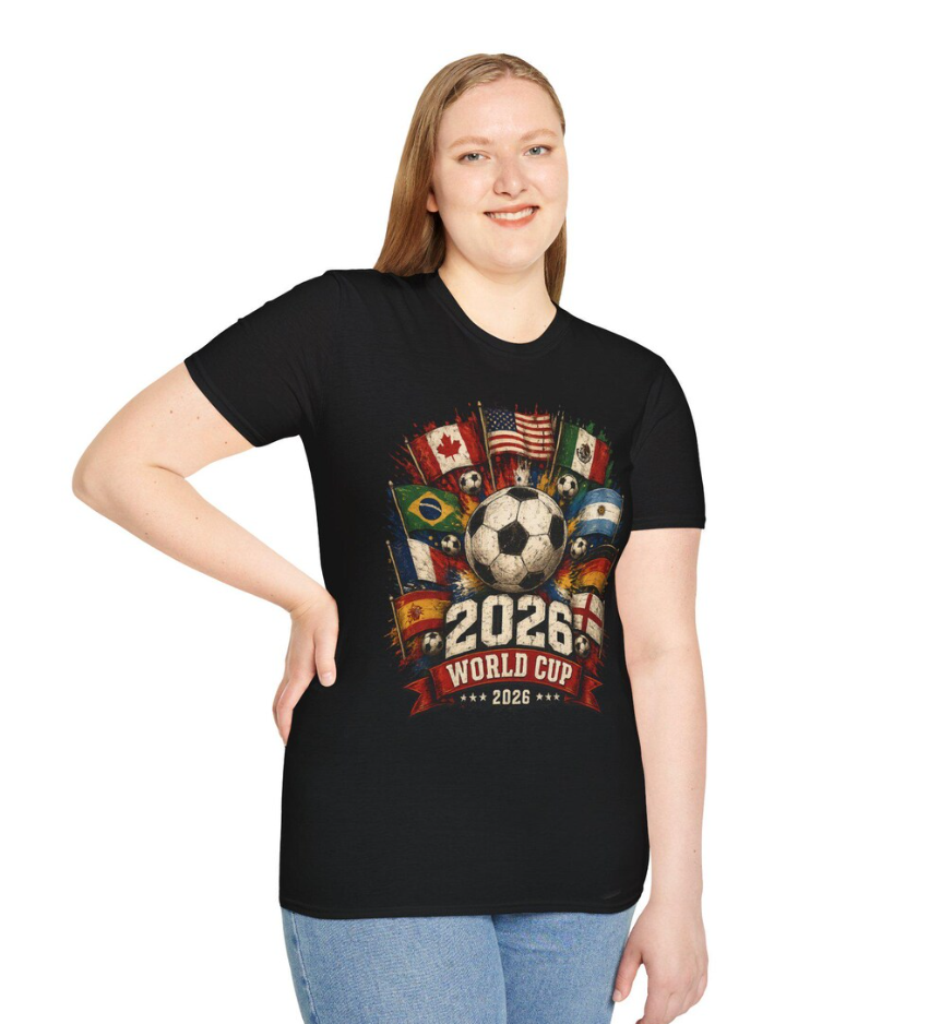 Soccer World Cup 2026 T-Shirt - Canada, USA, Mexico Host Nation Apparel - Vintage Distressed Style - Football Fan Gift