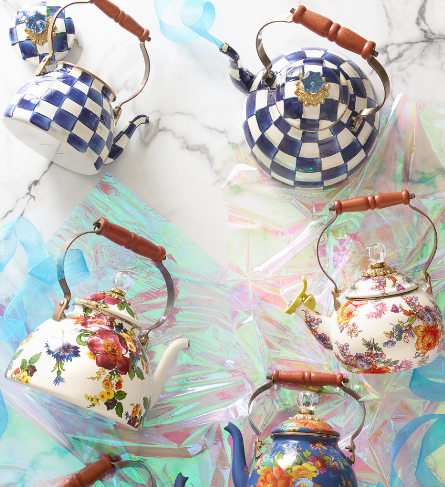 MacKenzie-Childs Royal Check Tea Kettle - 2-Qt.