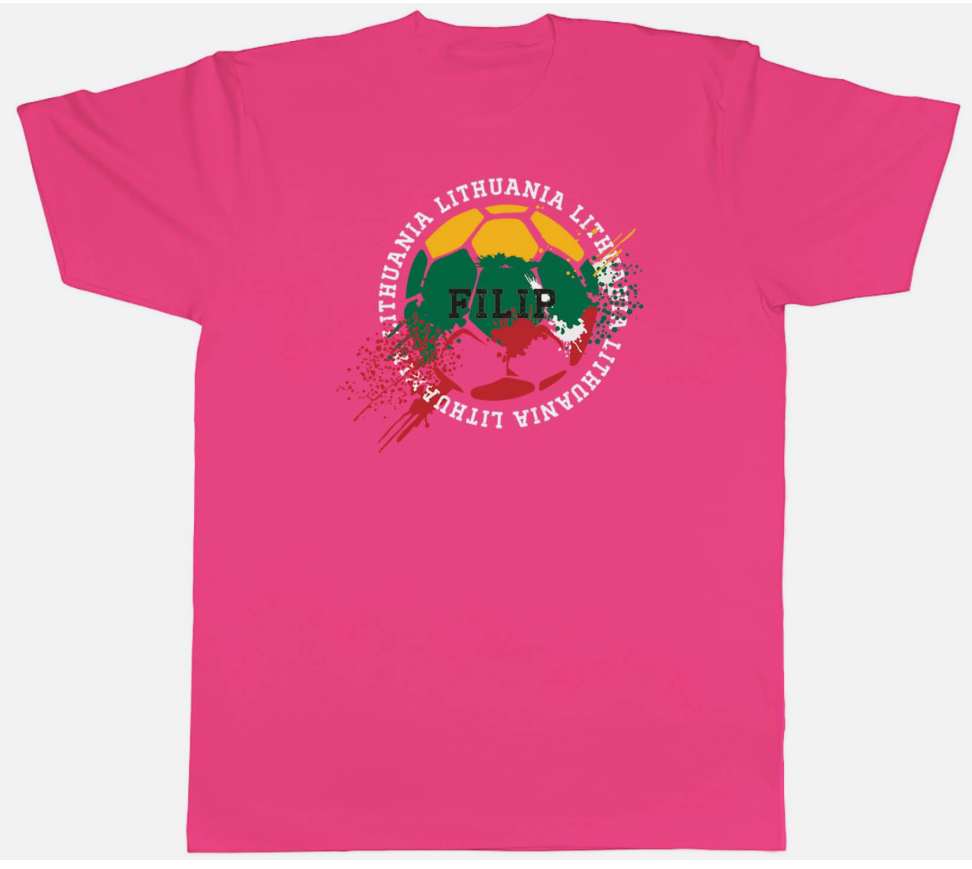 Personalised Lithuania Football Sports Mens Unisex T-Shirt Tee Gift