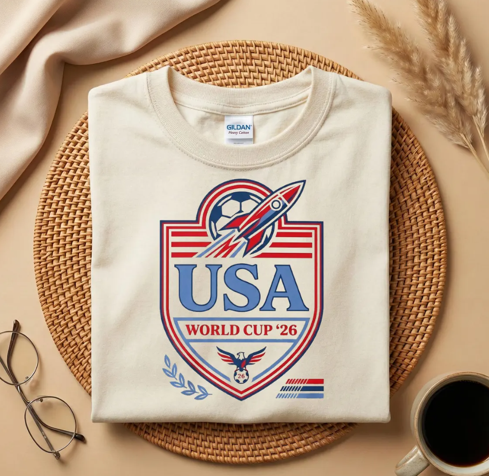 USA World Cup 2026 Soccer Shirt, Vintage Crest Patriotic Tee, American Soccer Fan Gift, USMNT World Cup 26 Shirt, Eagle Badge Soccer Shirt