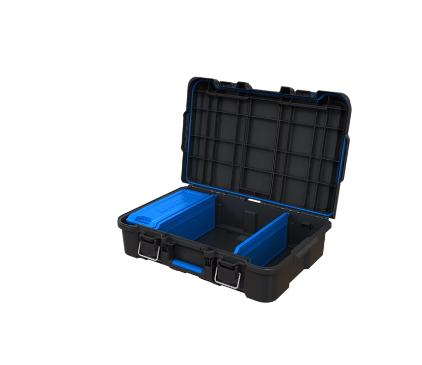 HART Stack System Tool Box with Small Blue Organizer & Dividers, Fits HART's Modular Storage System