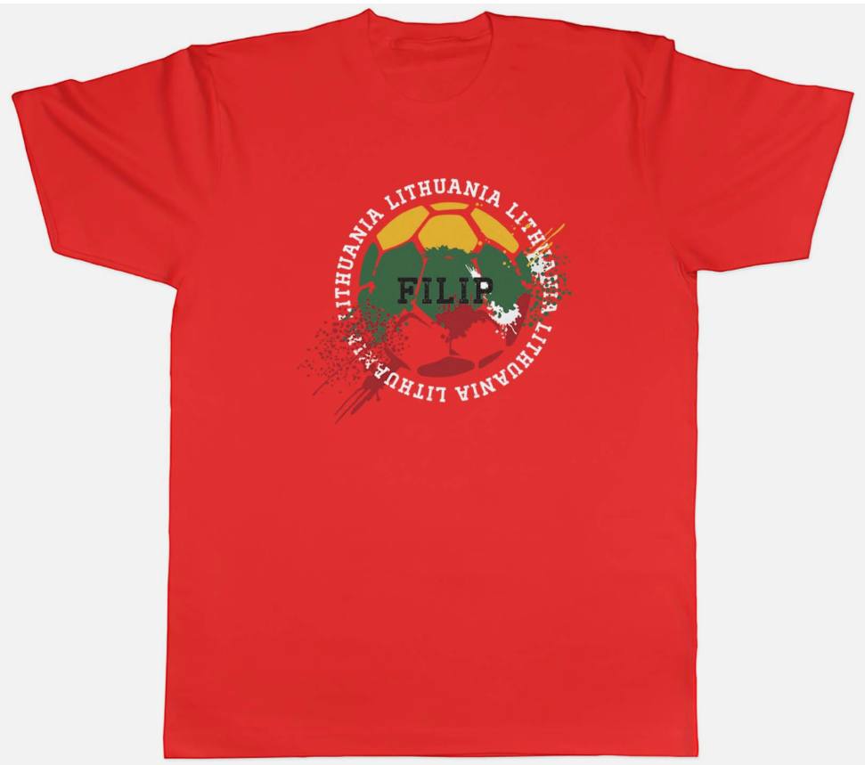 Personalised Lithuania Football Sports Mens Unisex T-Shirt Tee Gift