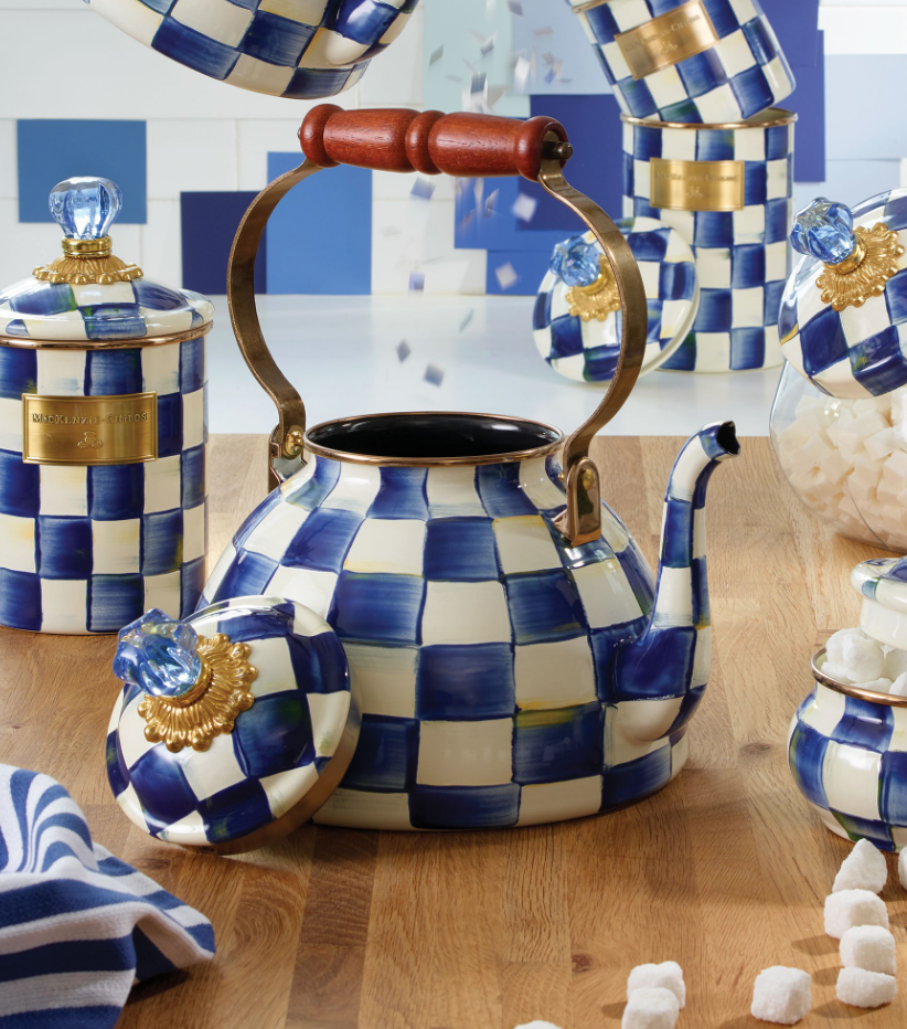 MacKenzie-Childs Royal Check Tea Kettle - 2-Qt.