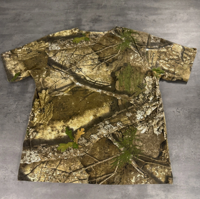 Realtree Georgia Camo T-Shirt Mens Green Brown APX Hunting Graphic Tee