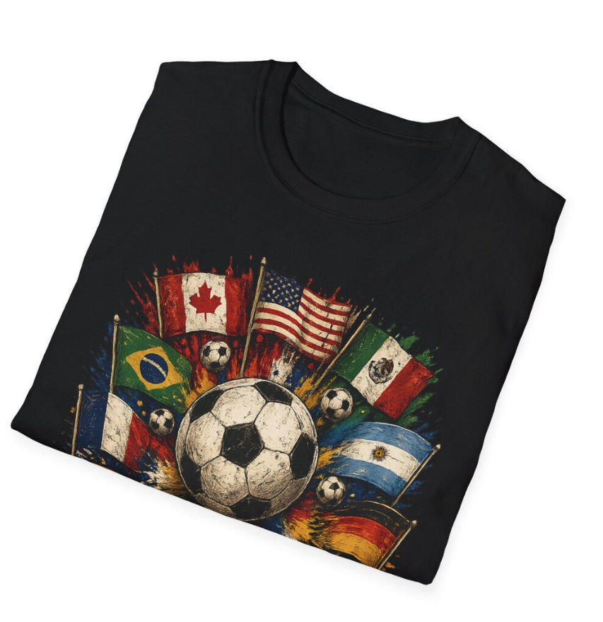 Soccer World Cup 2026 T-Shirt - Canada, USA, Mexico Host Nation Apparel - Vintage Distressed Style - Football Fan Gift