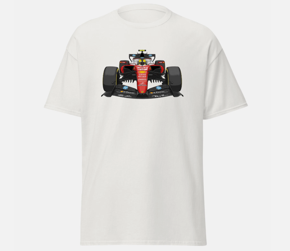 F1 2026 Ferrari Hamilton race car illustration T-Shirt Formula 1 Kids & Adults