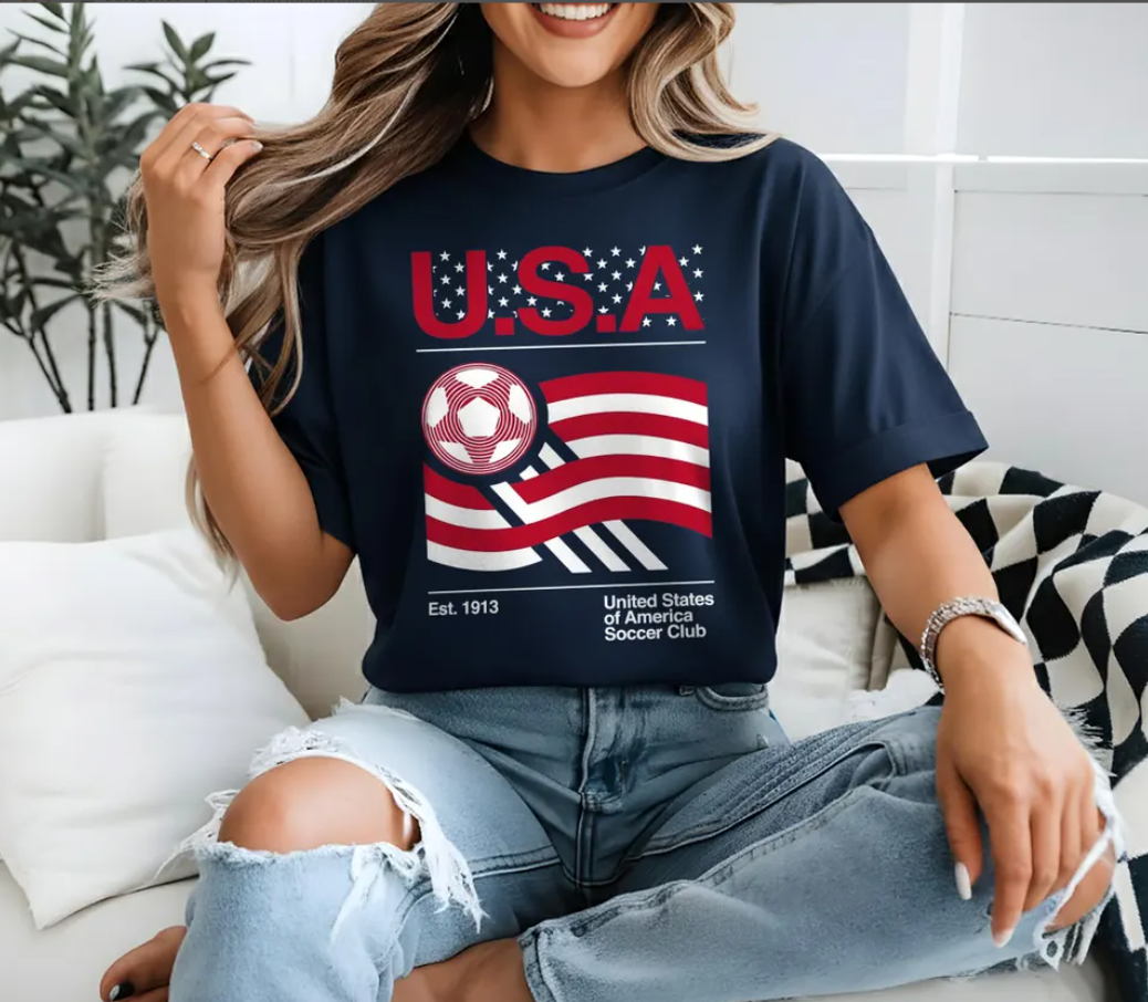 World Cup 2026 USA Soccer Shirt, United States Soccer Club Tee, American Flag Soccer Fan Gift, Patriotic USMNT Vintage Soccer Shirt
