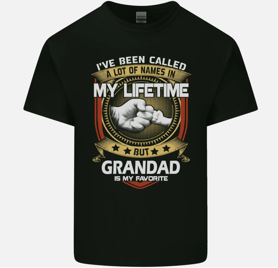 Grandad Is My Favourite Funny Fathers Day Mens Cotton T-Shirt Tee Top