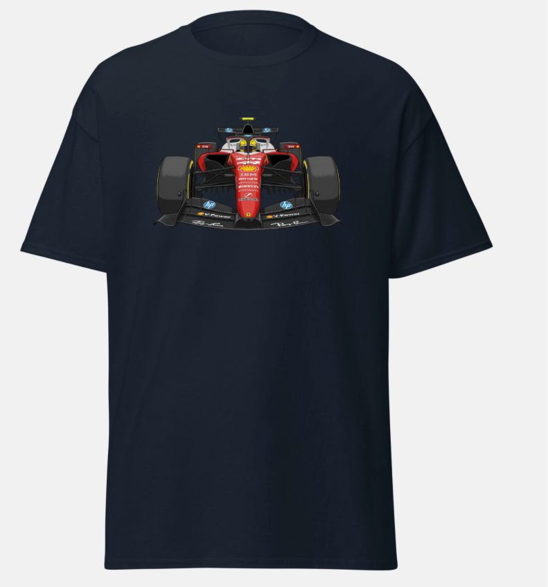 F1 2026 Ferrari Hamilton race car illustration T-Shirt Formula 1 Kids & Adults