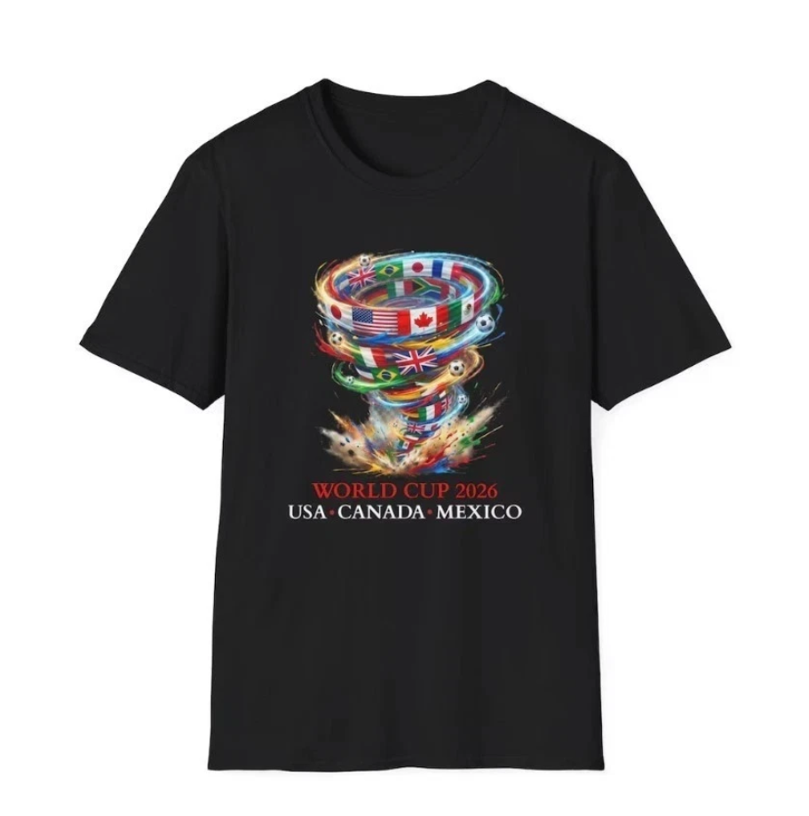 World Cup 2026 T-Shirt, Soccer Flags Graphic Tee, World Cup Shirt