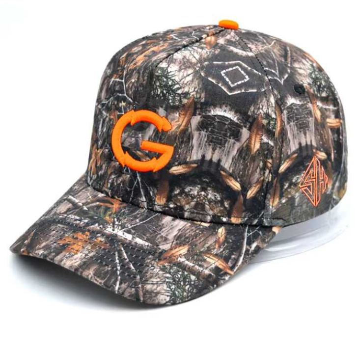 5-sided camouflage baseball cap with a single frame