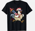 Chicken Fireworks 4th of July Men Sasquatch American Flag US Gift Unisex T-Shirt