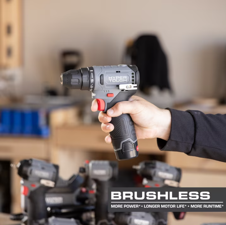Hyper Tough 12V Brushless Cordless Drill Driver with 1.5Ah Battery