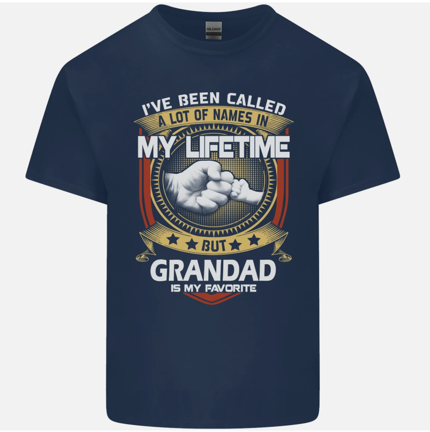 Grandad Is My Favourite Funny Fathers Day Mens Cotton T-Shirt Tee Top