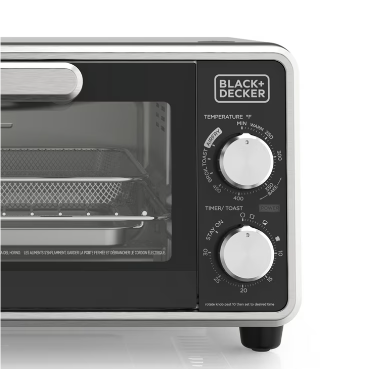 Black+Decker Crisp ‘N Bake PRO Stainless Steel 4-Slice Air Fryer Toaster Oven