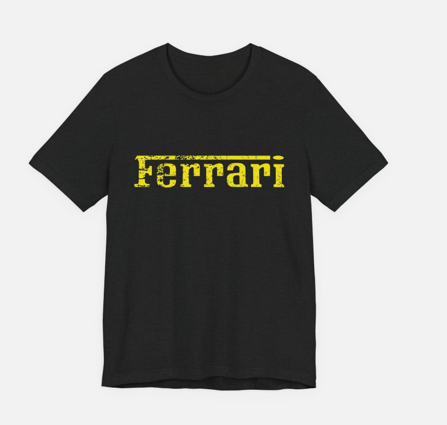 Distressed Ferrari Emblem T-Shirt Vintage Racing Logo Tee Motorsport - F1