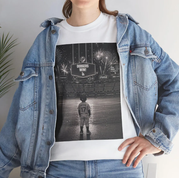 Dodgers Child Baseball Player Silhouette Tee, Dodger Stadium Fireworks Shirt, Baseball Kid Fan T Shirt, Scoreboard Celebration Tee