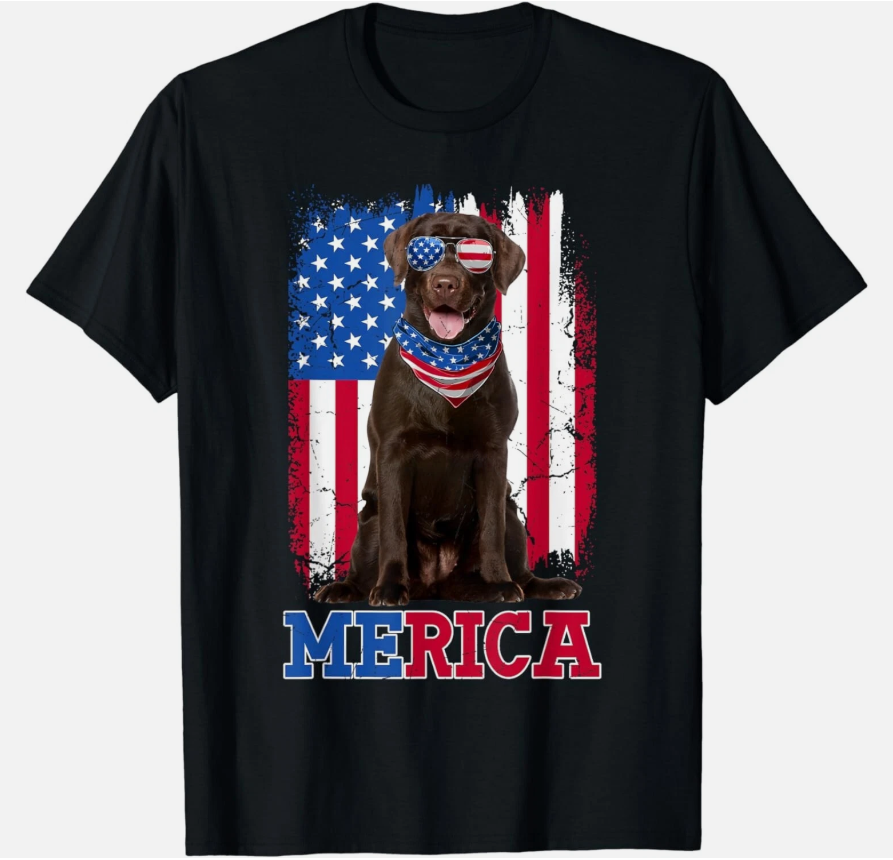 4th of July USA Patriotic Chocolate Lab Gift Unisex T-Shirt