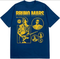Bruno Mars Unisex Adult Bruno Mars Official Merch Guitar T-Shirt, Blue