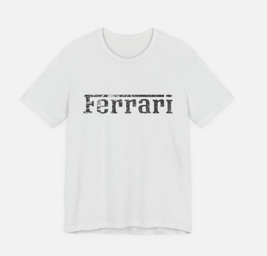 Distressed Ferrari Emblem T-Shirt Vintage Racing Logo Tee Motorsport - F1