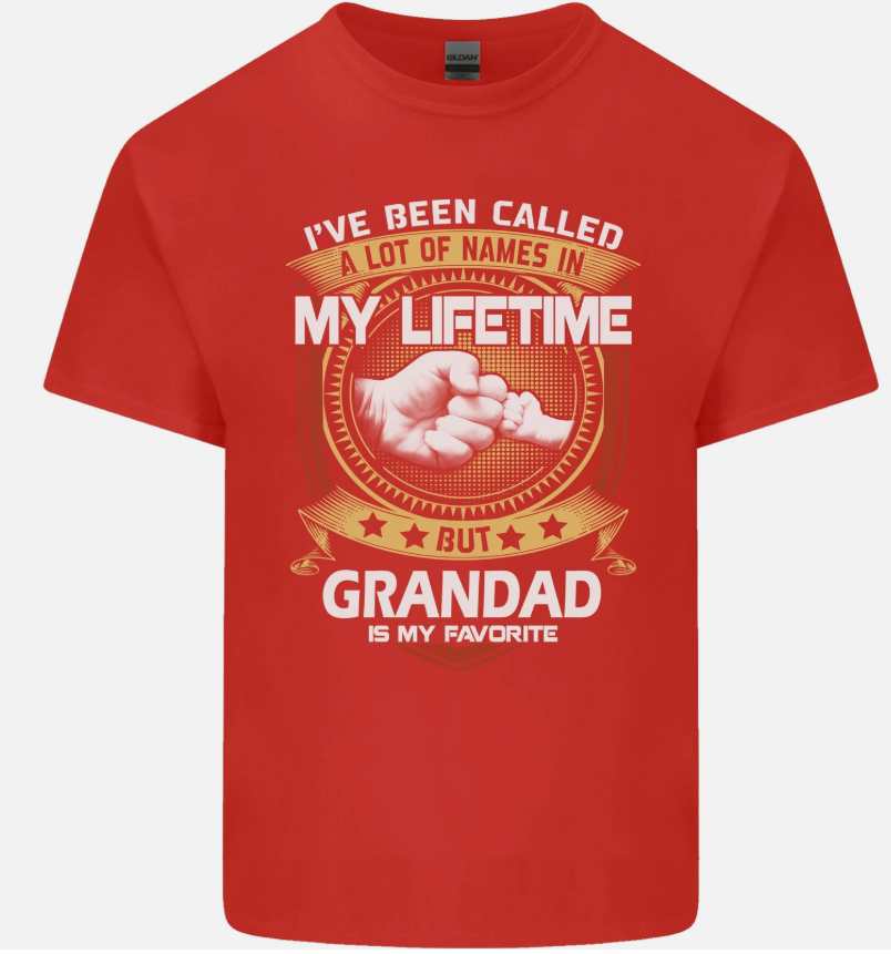 Grandad Is My Favourite Funny Fathers Day Mens Cotton T-Shirt Tee Top