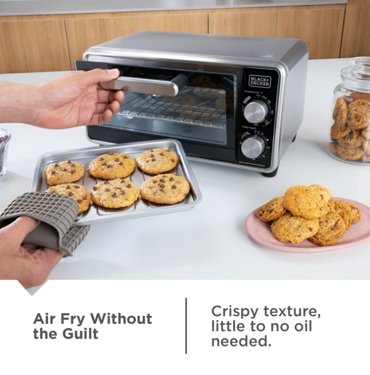 Black+Decker Crisp ‘N Bake PRO Stainless Steel 4-Slice Air Fryer Toaster Oven