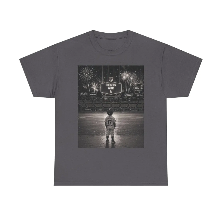 Dodgers Child Baseball Player Silhouette Tee, Dodger Stadium Fireworks Shirt, Baseball Kid Fan T Shirt, Scoreboard Celebration Tee