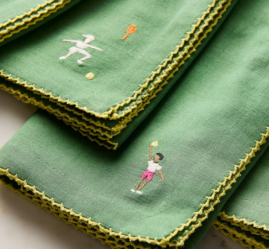 Embroidered Tennis Napkin Sets