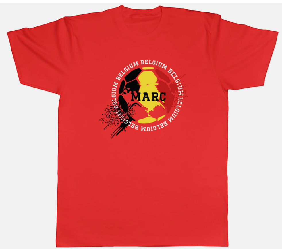 Personalised Belgium Football Sports Mens Unisex T-Shirt Tee Gift