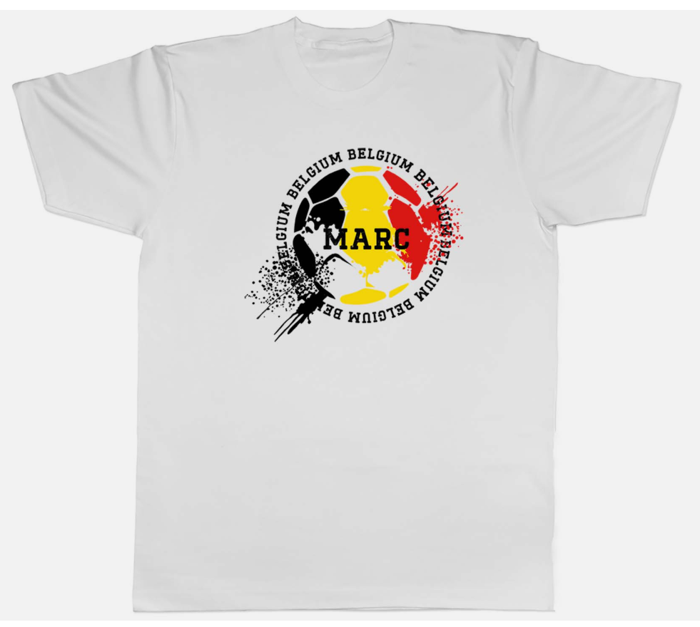 Personalised Belgium Football Sports Mens Unisex T-Shirt Tee Gift