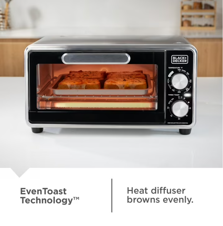 Black+Decker Crisp ‘N Bake PRO Stainless Steel 4-Slice Air Fryer Toaster Oven