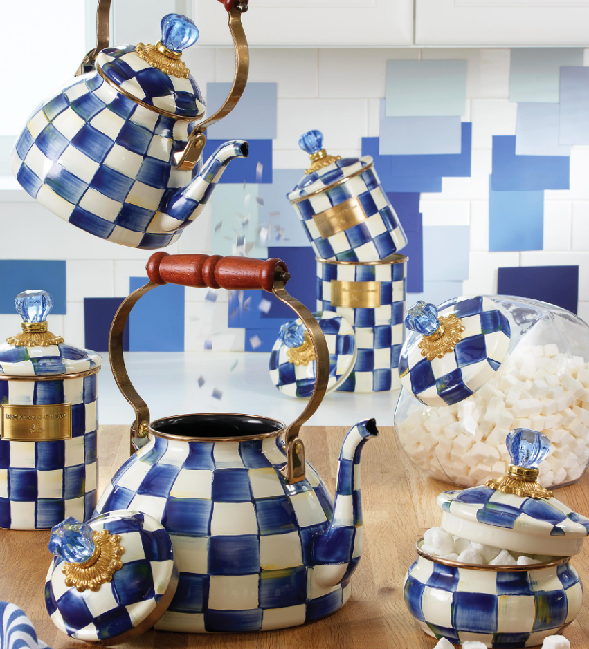 MacKenzie-Childs Royal Check Tea Kettle - 3-Qt.